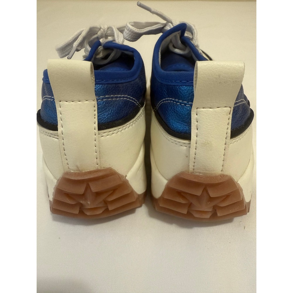 MKS Platform Sneakers Women's Blue White Metallic Leather Lace‎ Up Size 8 NWOT - Picture 4 of 9